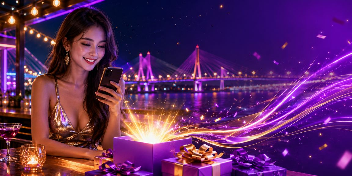 Người dùng Cần Thơ trên bãi biển nhận thưởng nạp tiền và xem điều khoản sử dụng