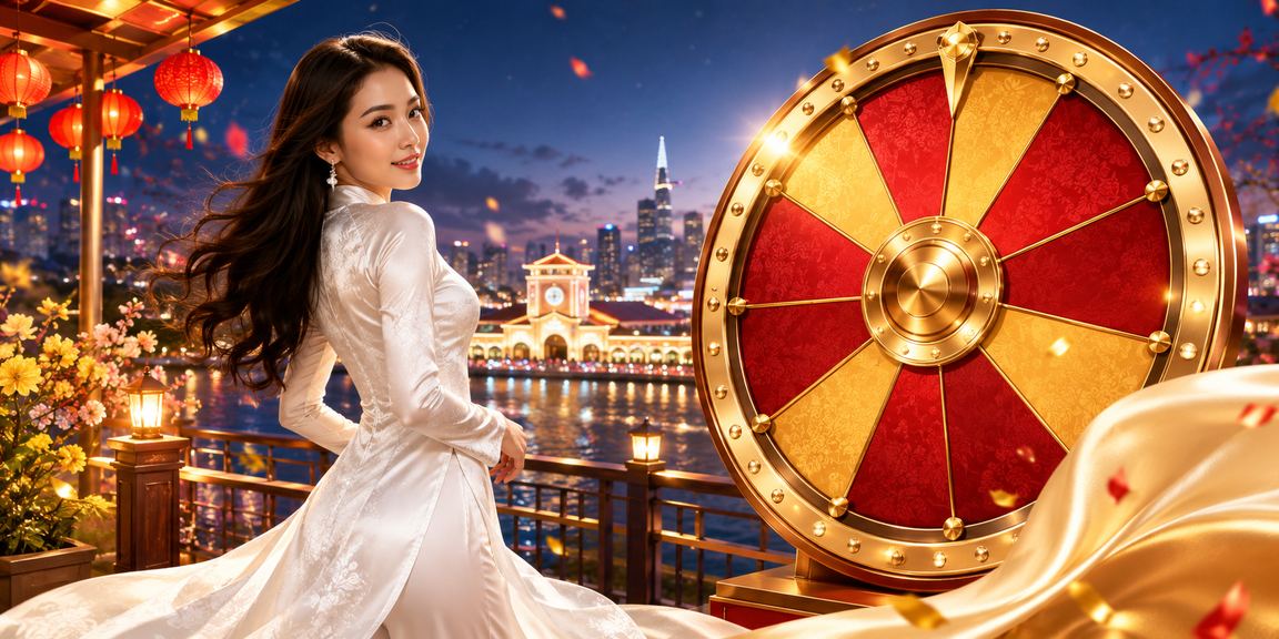 Người dùng TP.HCM trong trang phục áo dài tham gia chương trình may mắn trực tuyến
